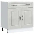 Armoire de cuisine Kalmar gris béton bois d'ingénierie