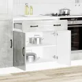 Armoire de cuisine Kalmar gris béton bois d'ingénierie