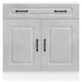 Armoire de cuisine Kalmar gris béton bois d'ingénierie