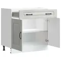 Armoire de cuisine Kalmar gris béton bois d'ingénierie