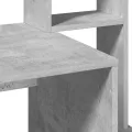 Bureau avec étagères gris béton 100x45x140 cm bois d'ingénierie