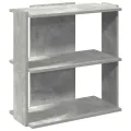 Bibliothèque à 3 niveaux gris béton 60x30x60 cm bois ingénierie