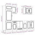 Ensemble d'armoires cuisine 7pcs Kalmar blanc bois d'ingénierie