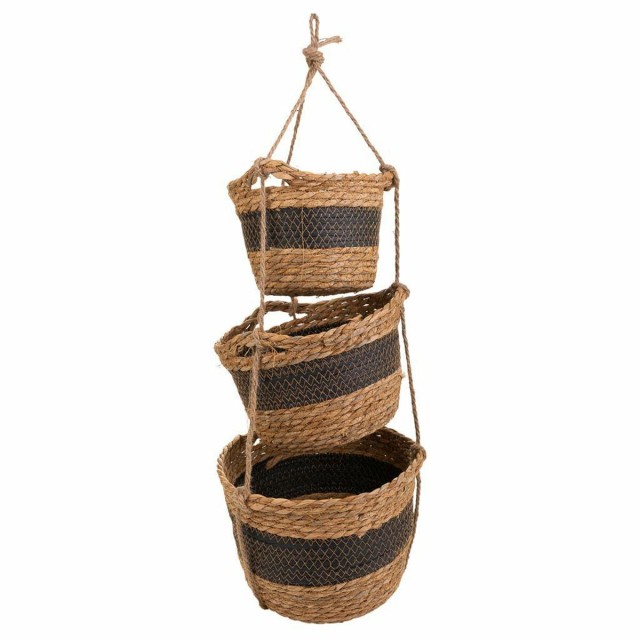 Set of Baskets Alexandra House Living Black Natural Fibre 26 x 19 x 26