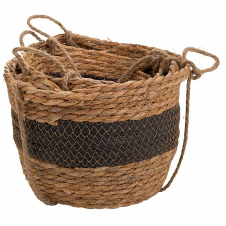 Set of Baskets Alexandra House Living Black Natural Fibre 26 x 19 x 26