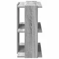 Bibliothèque 3 niveaux sonoma gris 60x30x60cm bois d'ingénierie