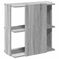 Bibliothèque 3 niveaux sonoma gris 60x30x60cm bois d'ingénierie