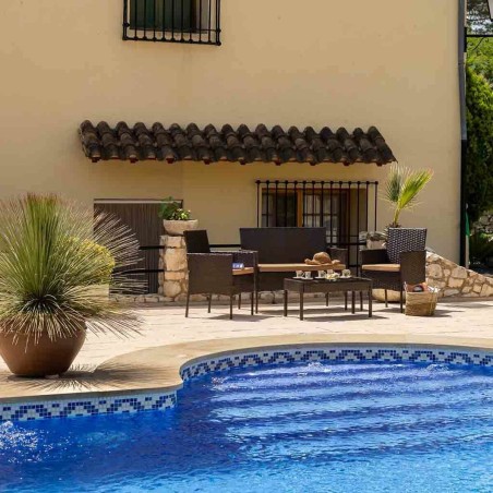 Set Tavolo con 2 Sedie Alexandra House Living Marrone 4 Pezzi