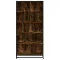 Bibliothèque chêne fumé 80,5x35x170,5 cm bois d'ingénierie