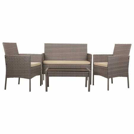 Conjunto de Mesa con 2 Sillones Alexandra House Living Gris 4 Piezas