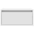 Tables de chevet murales avec lumières LED 2 pcs blanc