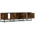 Meuble TV chêne fumé 150x35x41 cm bois d'ingénierie et métal