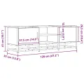 Meuble TV sonoma gris 120x35x41 cm bois d'ingénierie et métal