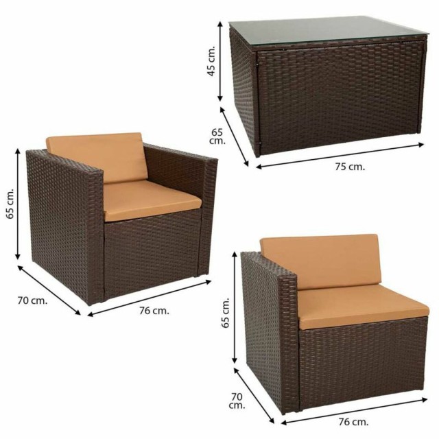 Muebles de Jardín Alexandra House Living Marrón 65 x 45 x 75 cm 4 Pi