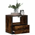 Table de chevet murale Chêne fumé 40x31x39,5 cm