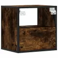 Table de chevet murale Chêne fumé 40x31x39,5 cm