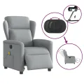 Fauteuil de massage inclinable électrique gris clair tissu
