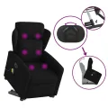 Fauteuil inclinable de massage électrique Noir Tissu
