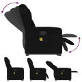 Fauteuil inclinable de massage électrique Noir Tissu