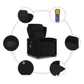 Fauteuil inclinable de massage électrique Noir Tissu