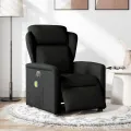 Fauteuil de massage inclinable électrique Noir Tissu