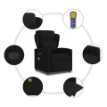 Fauteuil de massage inclinable électrique Noir Tissu
