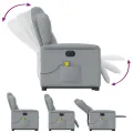 Fauteuil inclinable de massage électrique Gris clair Tissu