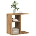 Table d'appoint chêne artisanal 50x30x50 cm bois d'ingénierie