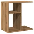 Table d'appoint chêne artisanal 50x30x50 cm bois d'ingénierie
