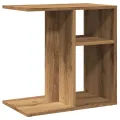 Table d'appoint chêne artisanal 50x30x50 cm bois d'ingénierie