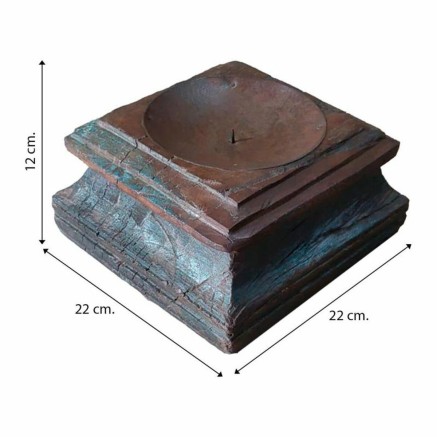 Candlestick Alexandra House Living Brown Acacia Mango wood 22 x 12 x 2 2