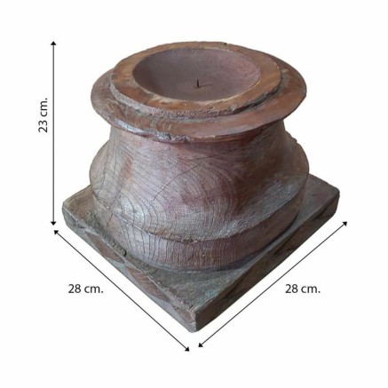 Candlestick Alexandra House Living Brown Acacia Mango wood 28 x 23 x 2 2