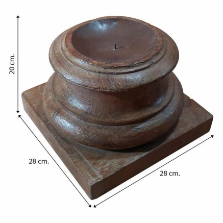 Candlestick Alexandra House Living Brown Acacia Mango wood 28 x 20 x 2 2