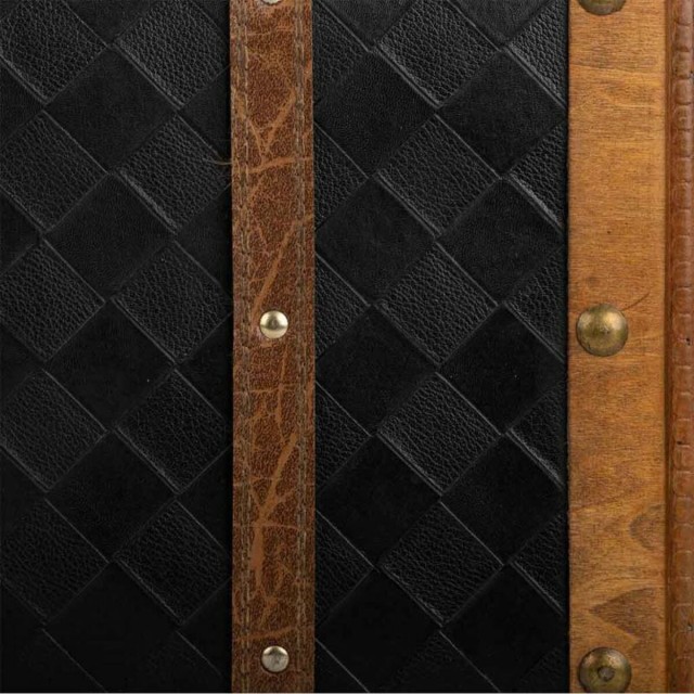 Decorative suitcase Alexandra House Living Black PVC Wood Metal Cloth