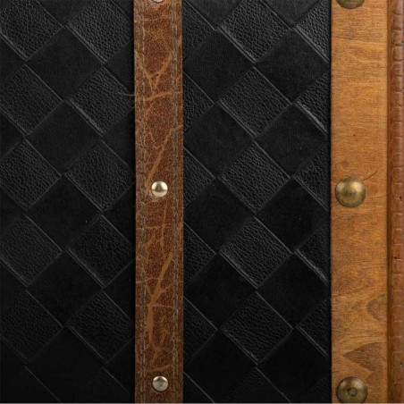 Maleta decorativa Alexandra House Living Negro PVC Madera Metal Tela V