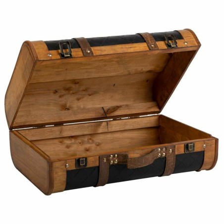 Valise décorative Alexandra House Living Noir PVC Bois Métal Tissu V