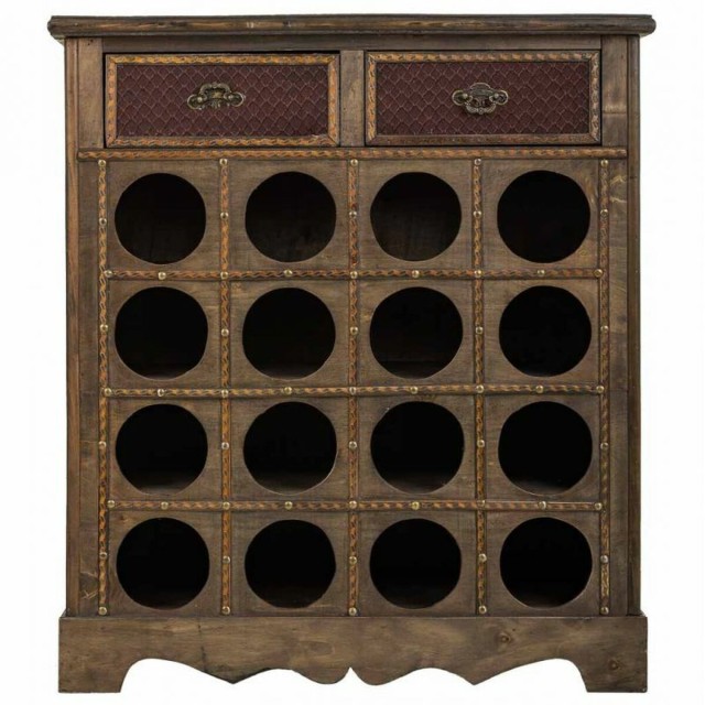 Flessenrek Alexandra House Living Bruin Hout Metaal 31 x 69 x 63 cm Me