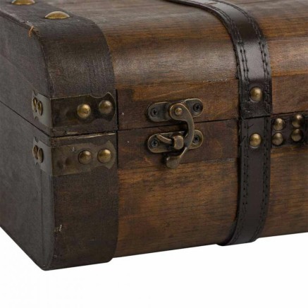 Decorative suitcase Alexandra House Living Brown PVC Wood Metal Vintag 2