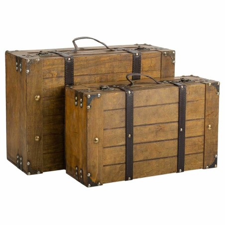 Valise décorative Alexandra House Living Marron PVC Bois Métal Vinta