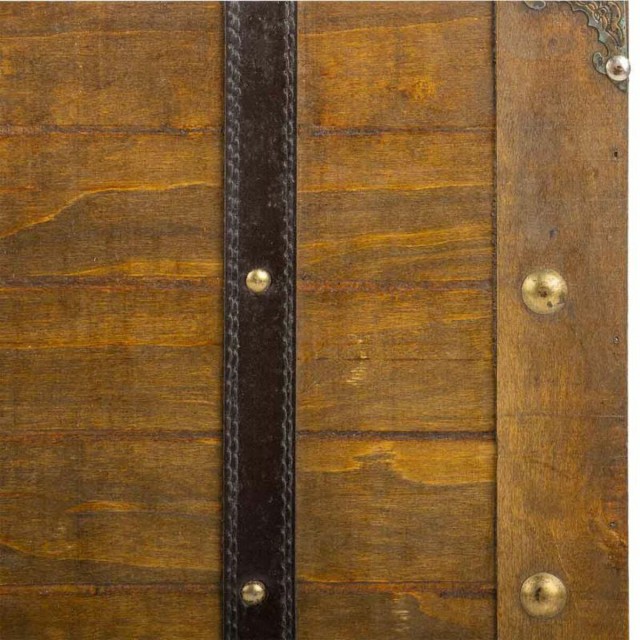 Maleta decorativa Alexandra House Living Marrón PVC Madera Metal Vint