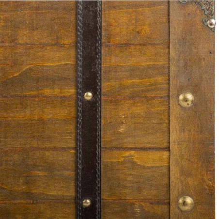 Maleta decorativa Alexandra House Living Marrón PVC Madera Metal Vint