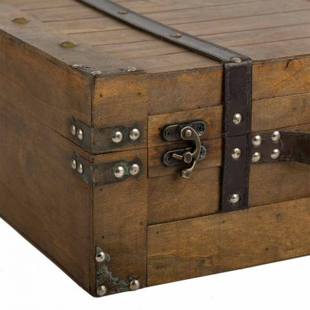Decorative suitcase Alexandra House Living Brown PVC Wood Metal Vintag