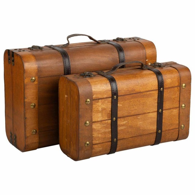 Valise décorative Alexandra House Living Marron PVC Bois Métal Vinta