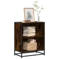 Bibliothèque chêne fumé 60x35x76 cm bois d'ingénierie
