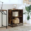 Bibliothèque chêne fumé 60x35x76 cm bois d'ingénierie