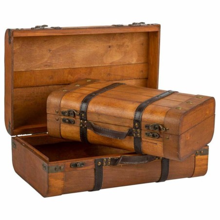 Valise décorative Alexandra House Living Marron PVC Bois Métal Vinta