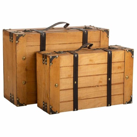 Valise décorative Alexandra House Living Marron PVC Bois Métal Vinta