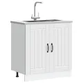 Meuble de base de lavabo Lucca blanc bois d'ingénierie