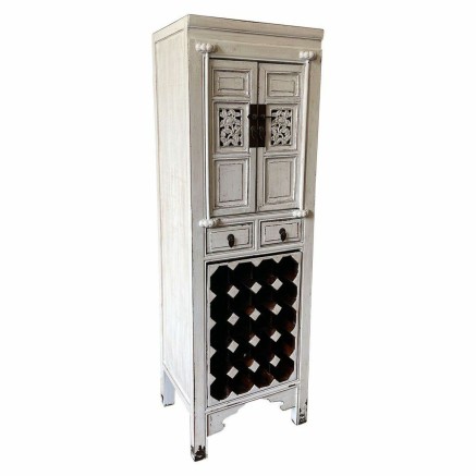 Portabottiglie Alexandra House Living Bianco Legno Legno di olmo 45 x