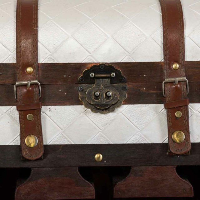 Botellero Alexandra House Living Marrón PVC Madera Metal Tela 30 x 85